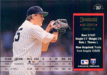 Jim Abbott  baseball card collectible - Main Image 2