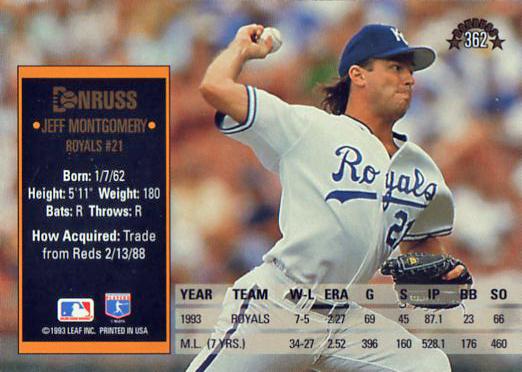 Jeff Montgomery  baseball card collectible - Main Image 2