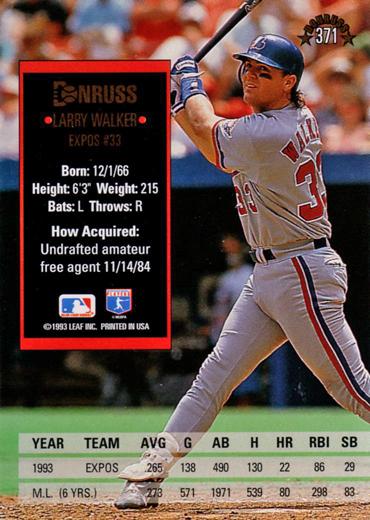 Larry Walker  baseball card collectible - Main Image 2