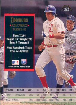 Jose Canseco  baseball card collectible - Main Image 2