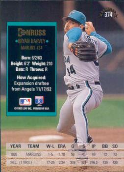 Bryan Harvey  baseball card collectible - Main Image 2