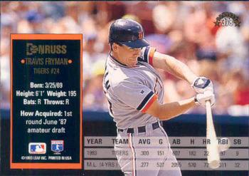 Travis Fryman  baseball card collectible - Main Image 2