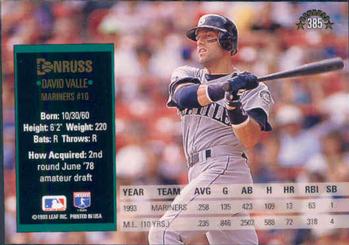 David Valle  baseball card collectible - Main Image 2