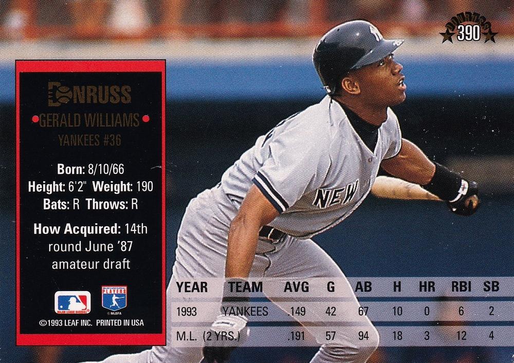 Gerald Williams  baseball card collectible - Main Image 2