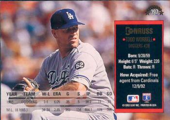 Todd Worrell  baseball card collectible - Main Image 2