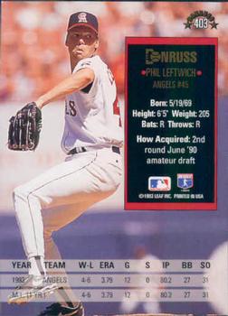 Phil Leftwich  baseball card collectible - Main Image 2