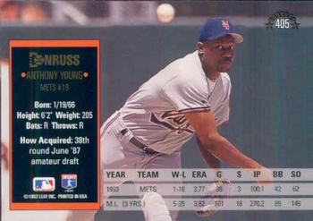Anthony Young  baseball card collectible - Main Image 2