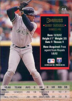 Danny Tartabull  baseball card collectible - Main Image 2