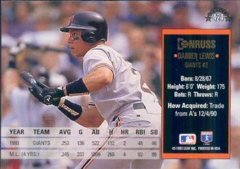 Darren Lewis  baseball card collectible - Main Image 2