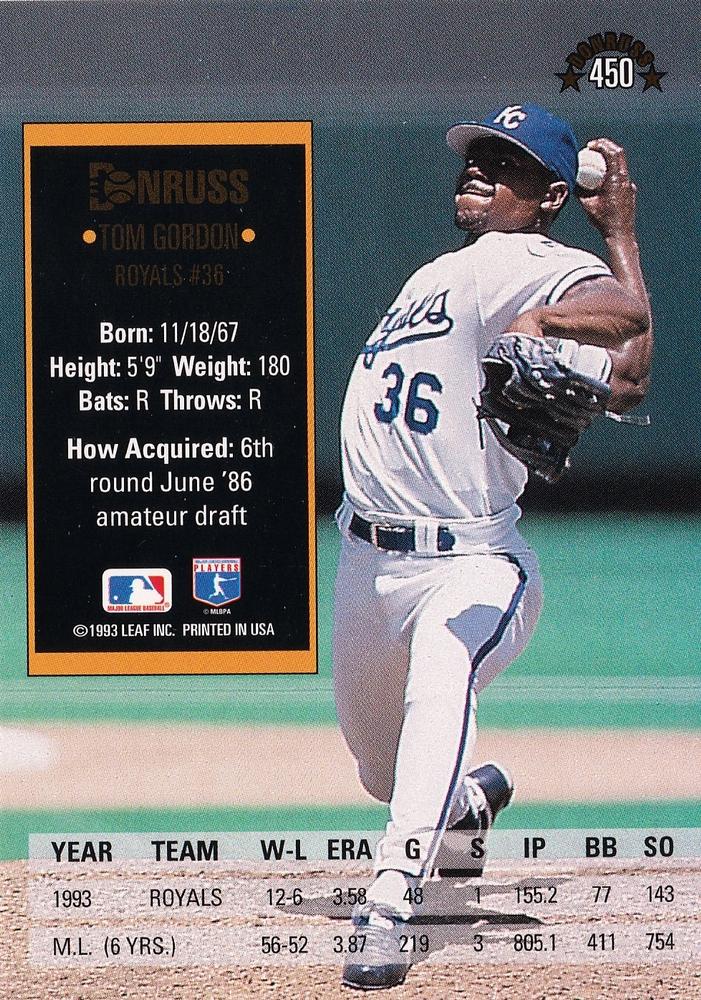 Tom Gordon  baseball card collectible - Main Image 2