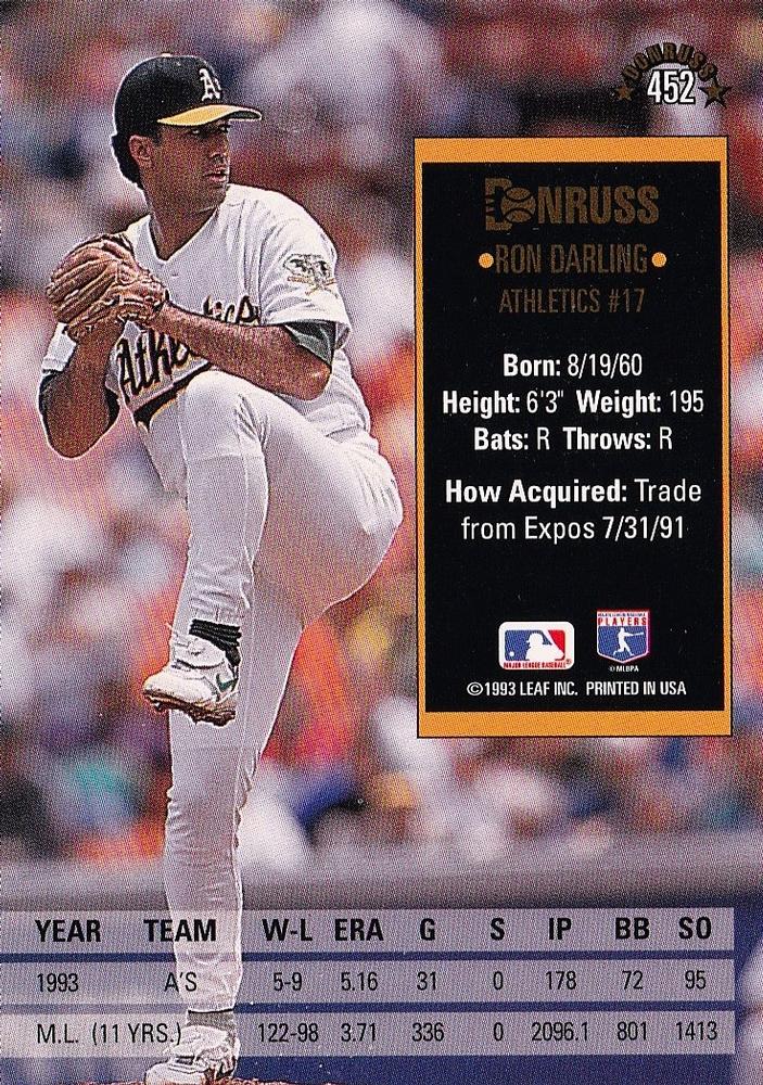 Ron Darling  baseball card collectible - Main Image 2