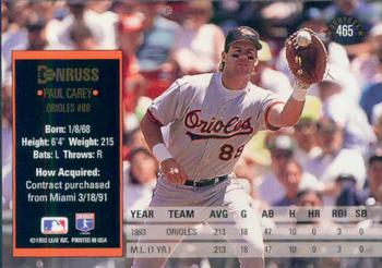 Paul Carey  baseball card collectible - Main Image 2