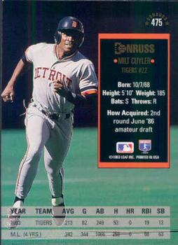 Milt Cuyler  baseball card collectible - Main Image 2