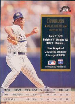 Angel Miranda  baseball card collectible - Main Image 2