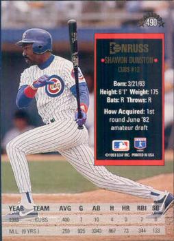 Shawon Dunston  baseball card collectible - Main Image 2