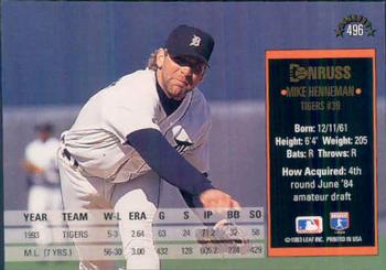 Mike Henneman  baseball card collectible - Main Image 2
