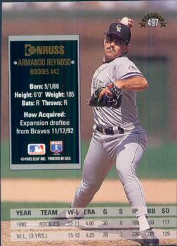 Armando Reynoso  baseball card collectible - Main Image 2