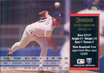 Tom Candiotti  baseball card collectible - Main Image 2