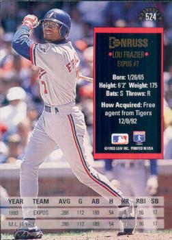 Lou Frazier  baseball card collectible - Main Image 2