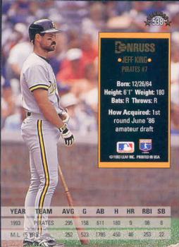 Jeff King  baseball card collectible - Main Image 2