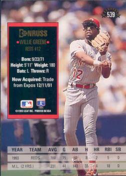 Willie Greene  baseball card collectible - Main Image 2