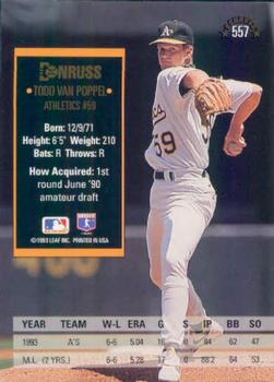 Todd Van Poppel  baseball card collectible - Main Image 2