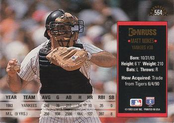 Matt Nokes  baseball card collectible - Main Image 2
