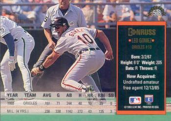 Leo Gomez  baseball card collectible - Main Image 2