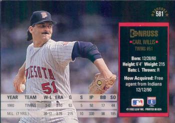 Carl Willis  baseball card collectible - Main Image 2