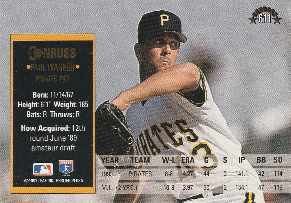 Paul Wagner  baseball card collectible - Main Image 2