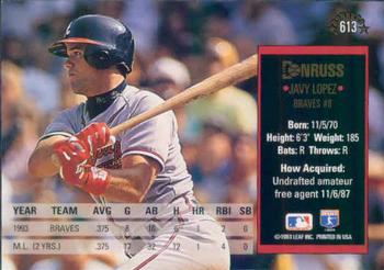 Javy Lopez  baseball card collectible - Main Image 2