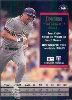 Dave Gallagher  baseball card collectible - Main Image 2