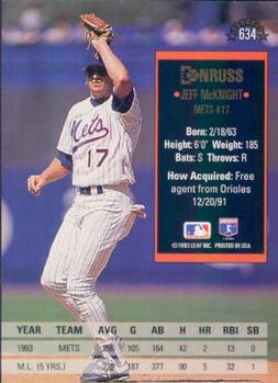 Jeff McKnight  baseball card collectible - Main Image 2