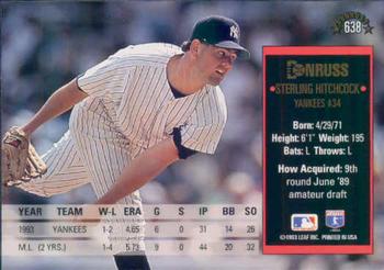 Sterling Hitchcock  baseball card collectible - Main Image 2