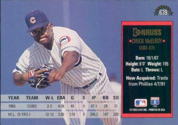 Chuck McElroy  baseball card collectible - Main Image 2