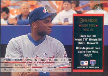 Curtis Pride  baseball card collectible - Main Image 2