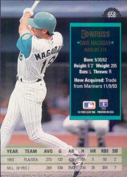 Dave Magadan  baseball card collectible - Main Image 2