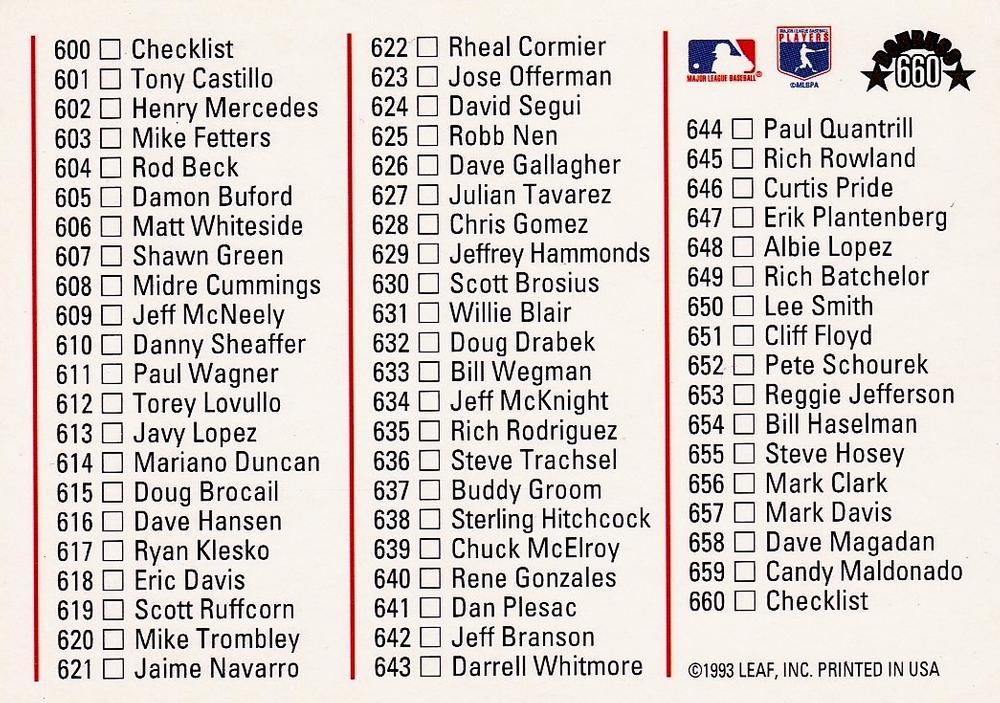 Checklist: 578-660  baseball card collectible - Main Image 2