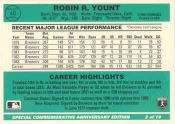 Robin Yount  baseball card collectible - Main Image 2
