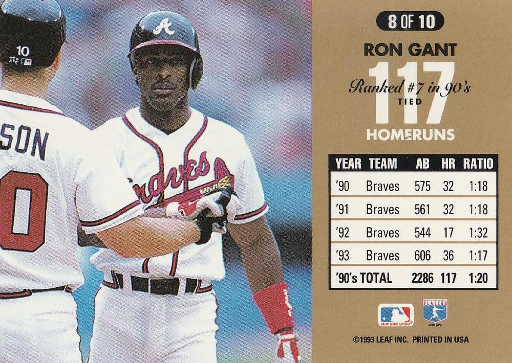 Ron Gant  baseball card collectible - Main Image 2