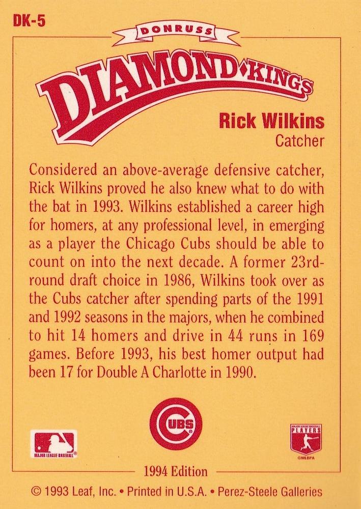 Rick Wilkins  baseball card collectible - Main Image 2