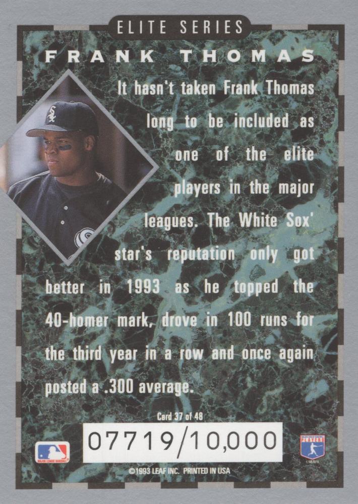 Frank Thomas  baseball card collectible - Main Image 2