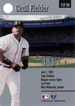 Cecil Fielder  baseball card collectible - Main Image 2