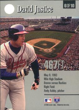 David Justice  baseball card collectible - Main Image 2