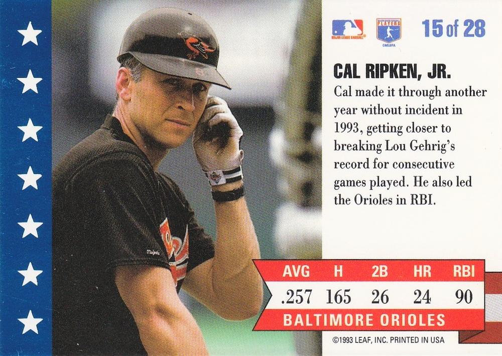 Cal Ripken, Jr.  baseball card collectible - Main Image 2
