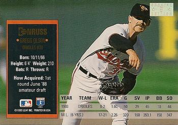 Gregg Olson  baseball card collectible - Main Image 2
