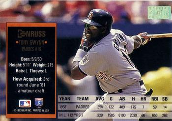 Tony Gwynn  baseball card collectible - Main Image 2