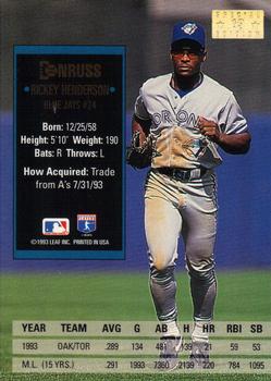 Rickey Henderson  baseball card collectible - Main Image 2