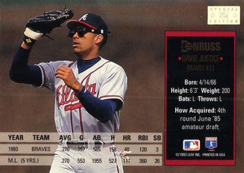 David Justice  baseball card collectible - Main Image 2