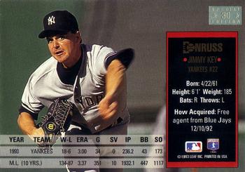 Jimmy Key  baseball card collectible - Main Image 2